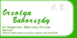 orsolya baborszky business card